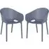 Shipley Outdoor Stacking Armchairs Pair - Grey, Polypropylene