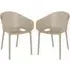 Shipley Outdoor Stacking Armchairs Pair - Taupe, Polypropylene