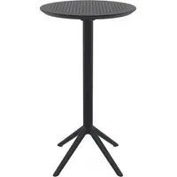 Shipley Round Bar Table Foldable - Black, Polypropylene