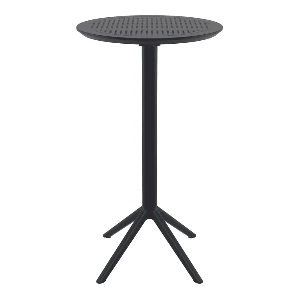 Shipley Round Bar Table Foldable - Black, Polypropylene image