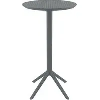Shipley Round Bar Table Foldable - Dark Grey, Polypropylene
