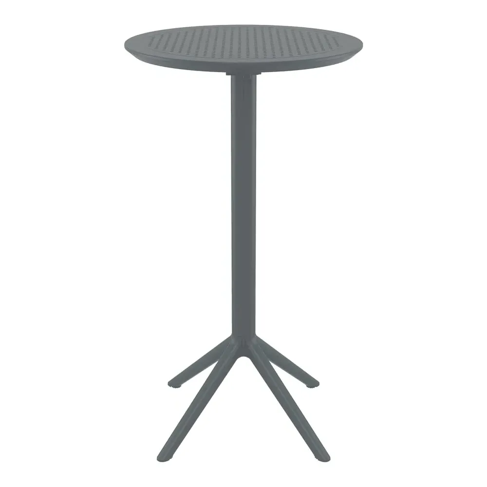 Shipley Round Bar Table Foldable - Dark Grey, Polypropylene