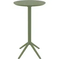 Shipley Round Bar Table Foldable - Olive Green, Polypropylene
