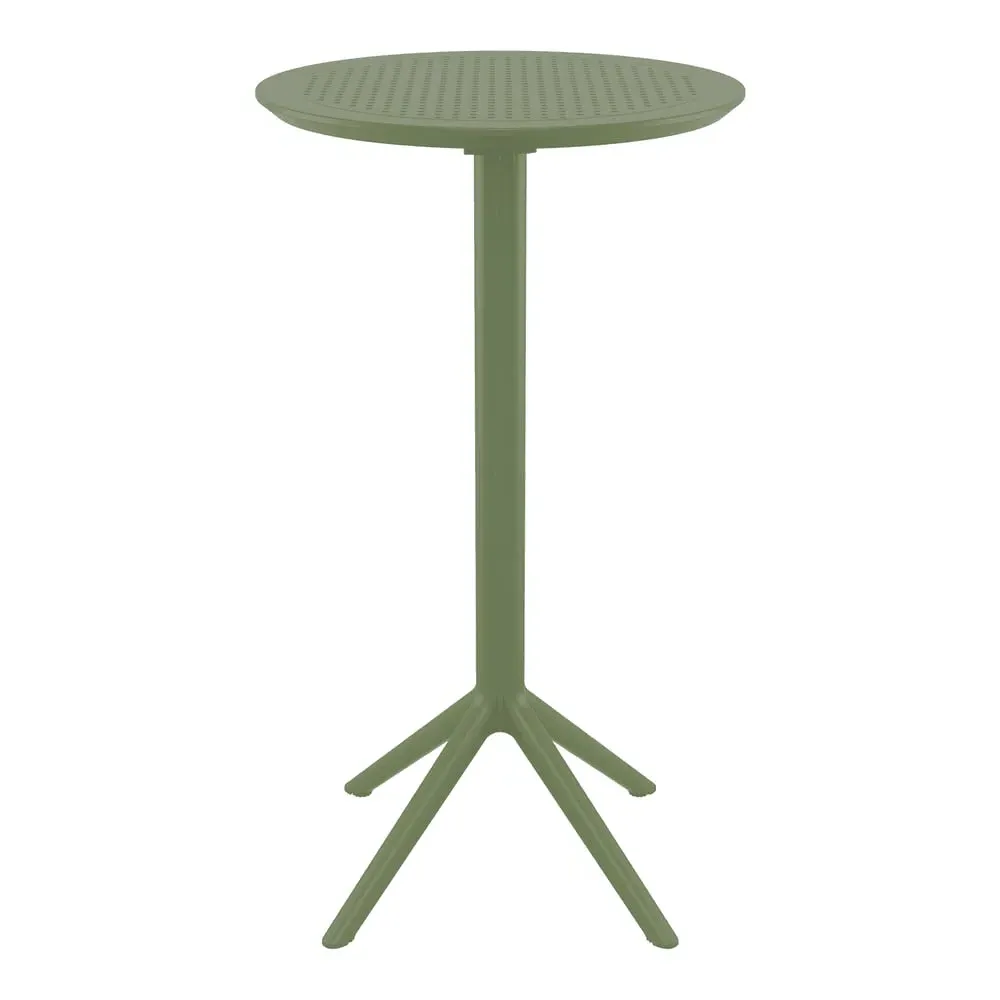 Shipley Round Bar Table Foldable - Olive Green, Polypropylene