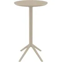 Shipley Round Bar Table Foldable - Taupe, Polypropylene