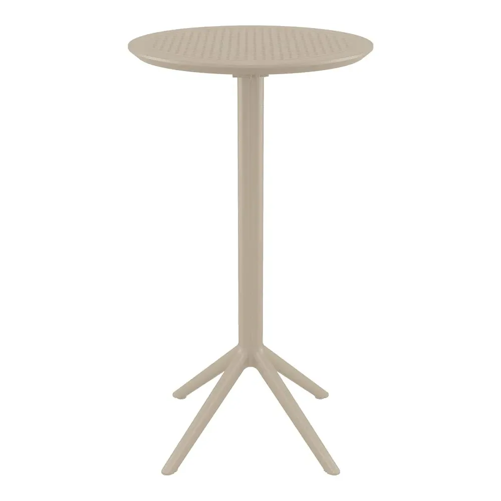 Shipley Round Bar Table Foldable - Taupe, Polypropylene