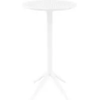 Shipley Round Bar Table Foldable - White, Polypropylene