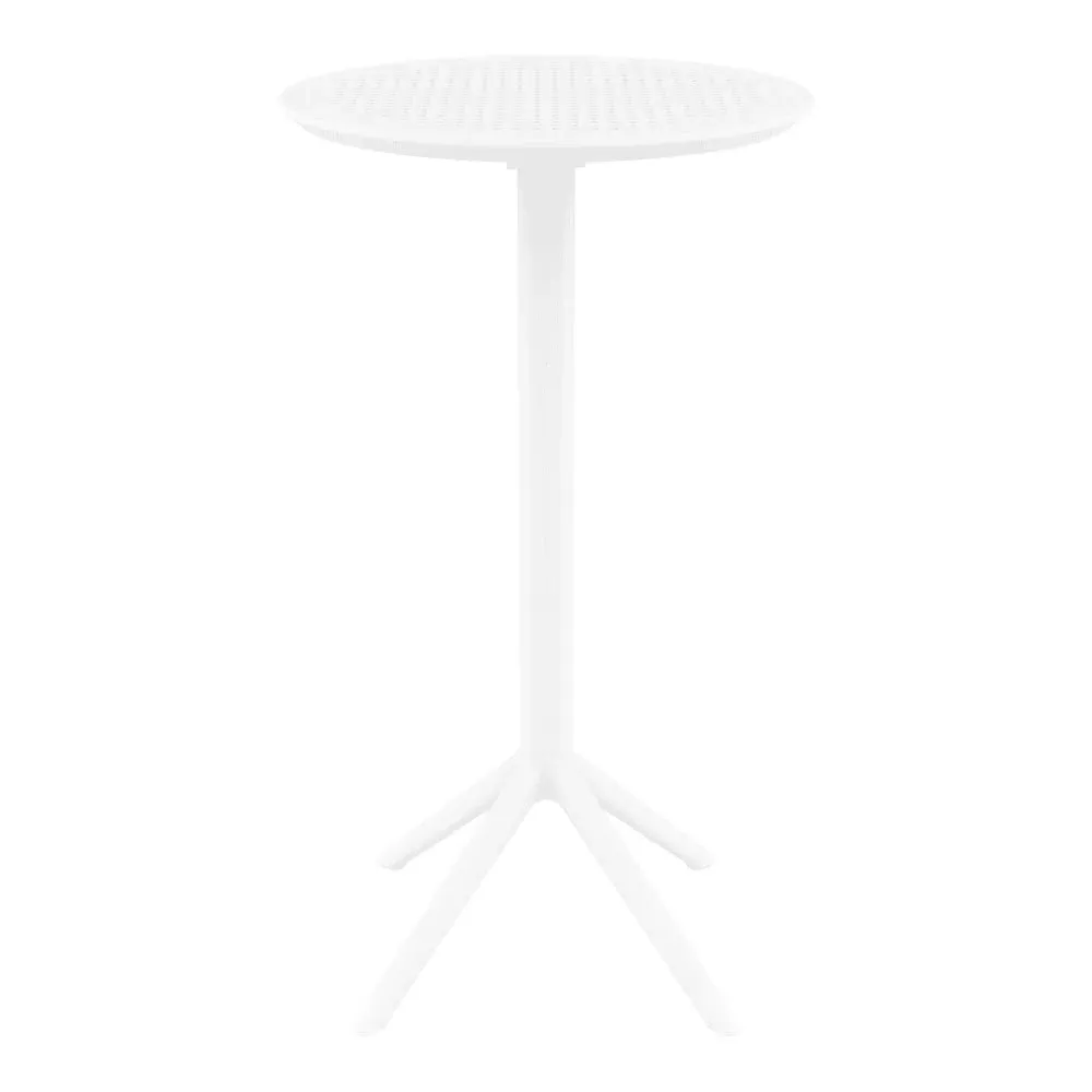 Shipley Round Bar Table Foldable - White, Polypropylene