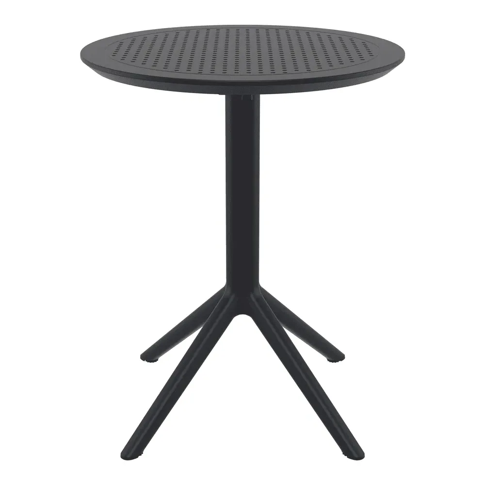 Shipley Round Folding Outdoor Dining Table - Black, Polypropylene product