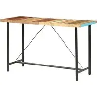 Shirley Bar Table with Steel Frame - Multicolour, Mango Wood