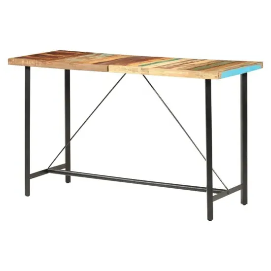 Shirley Bar Table with Steel Frame - Multicolour, Mango Wood image