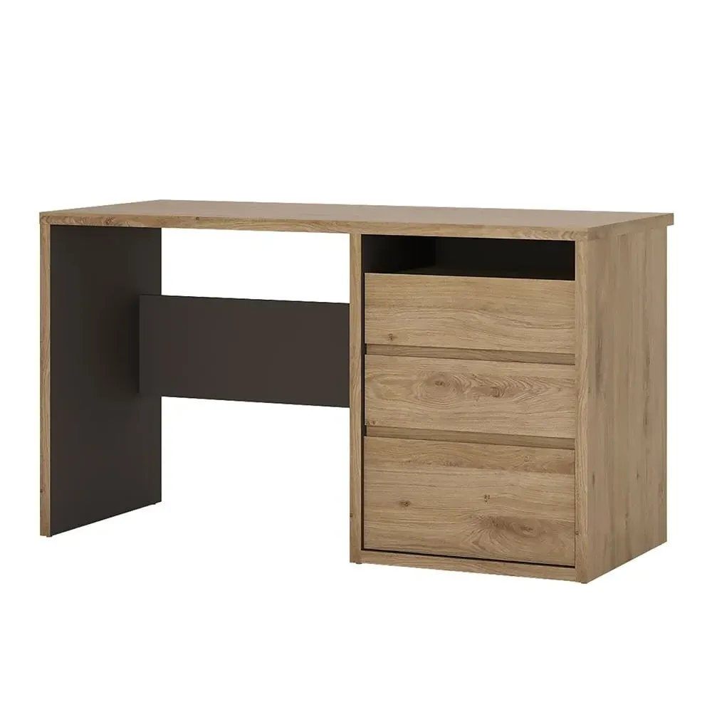 Sholka Laptop Desk with 3 Drawers - Oak