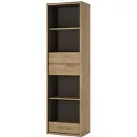 Sholka Narrow Bookcase with 3 Drawers - Oak
