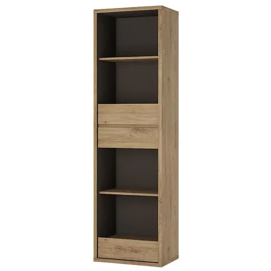 Sholka Narrow Bookcase with 3 Drawers - Oak