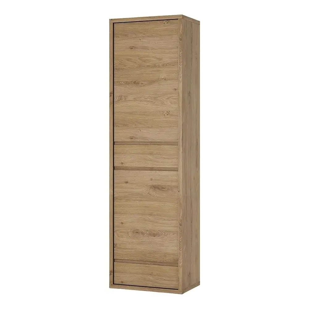 Sholka Narrow Storage Cabinet with 2 Doors 2 Drawers - Oak