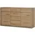 Sholka Wide Sideboard with 2 Doors 6 Drawers - Oak