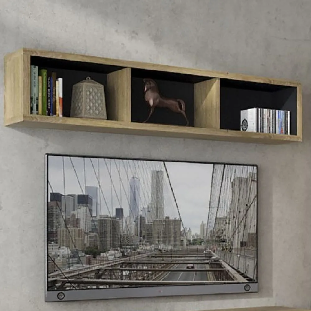 Sholka Wide Wall Shelf - Oak image