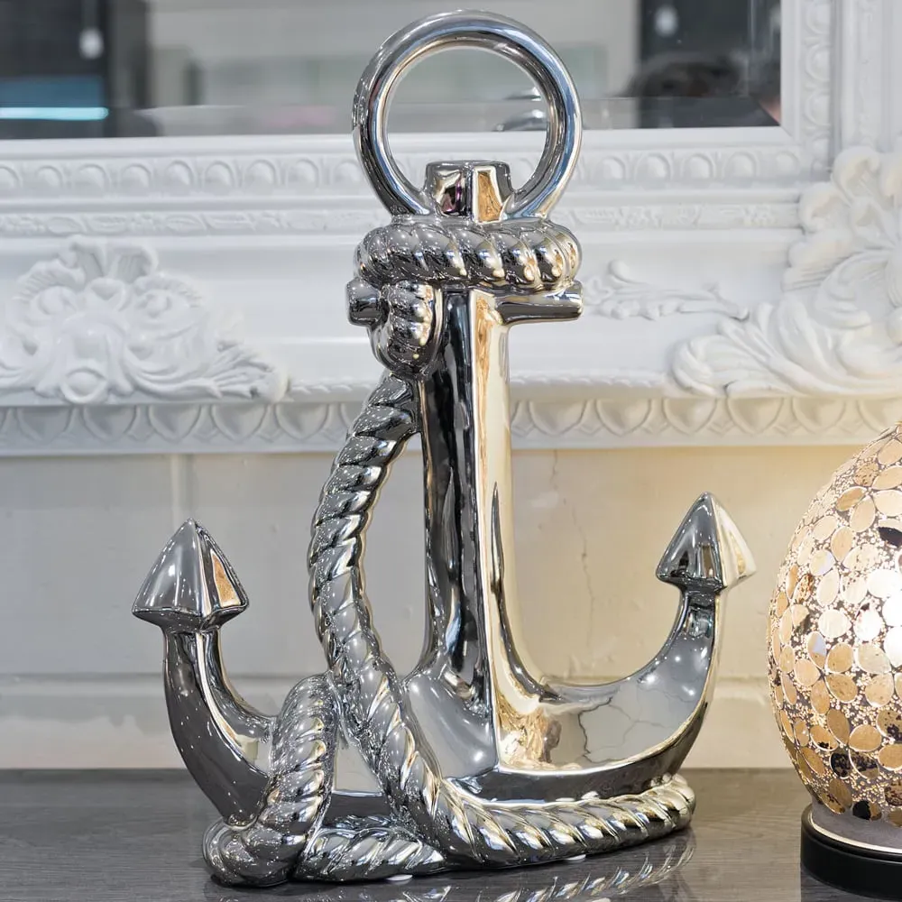 Shotwell Anchor Sculpture - Silver, Ceramic