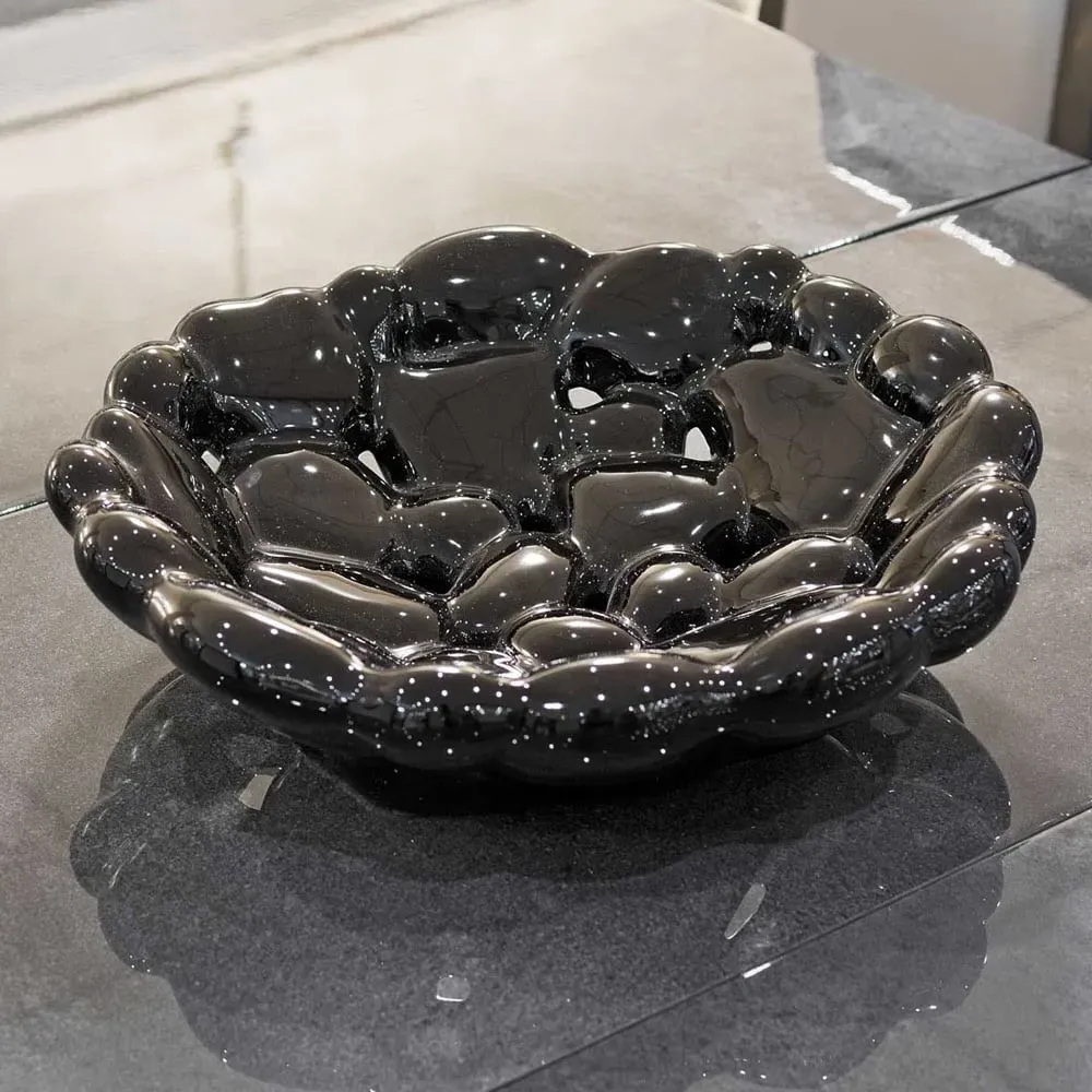Shotwell Ceramic Bubble Bowl - Black
