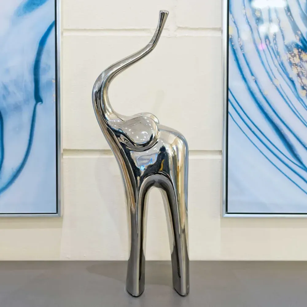 Shotwell Ceramic Elephant Sculpture - Silver image