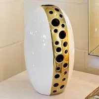 Shotwell Ceramic Holey Flower Vase - White, Ceramic