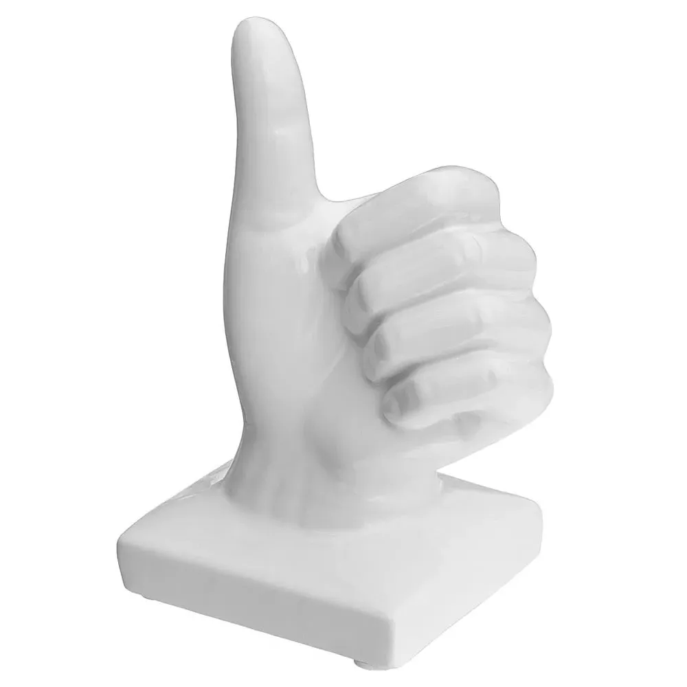 Shotwell Ceramic Thumbs Up Sculpture - White