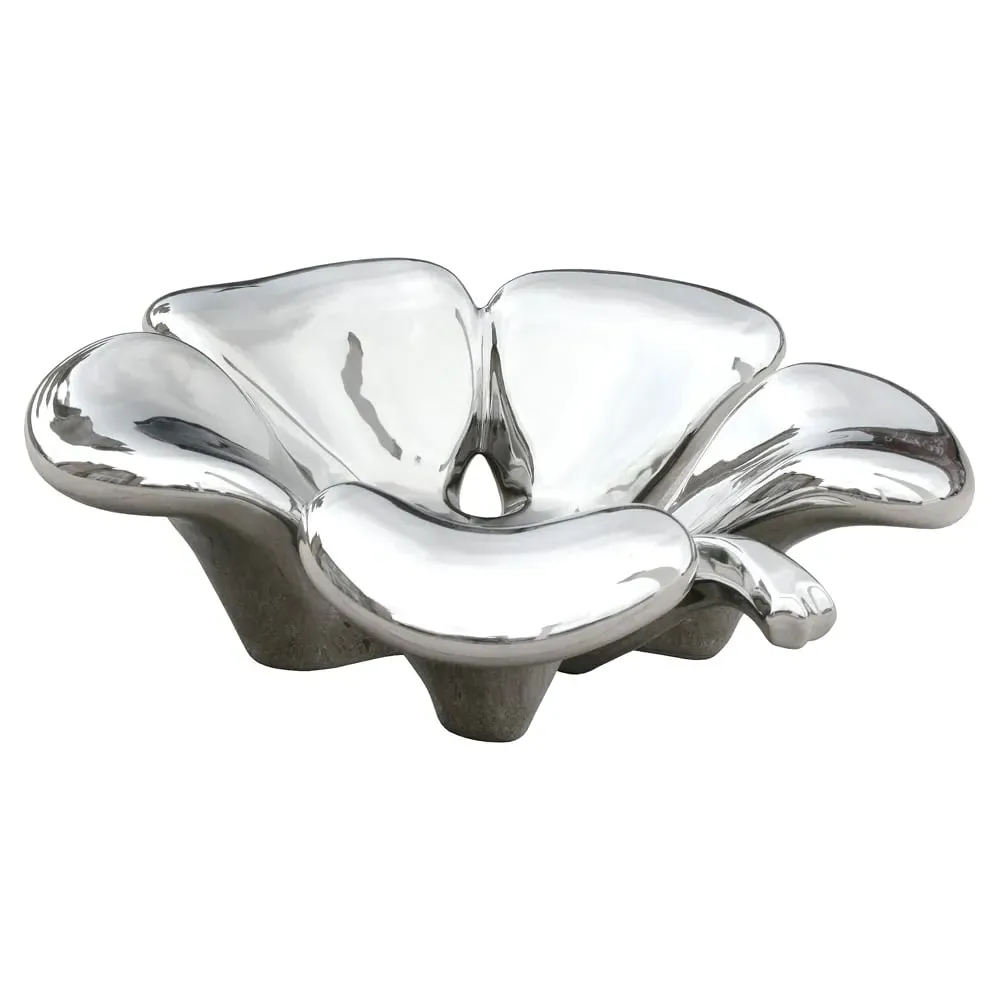 Shotwell Clover Decorative Tray - Silver, Ceramic