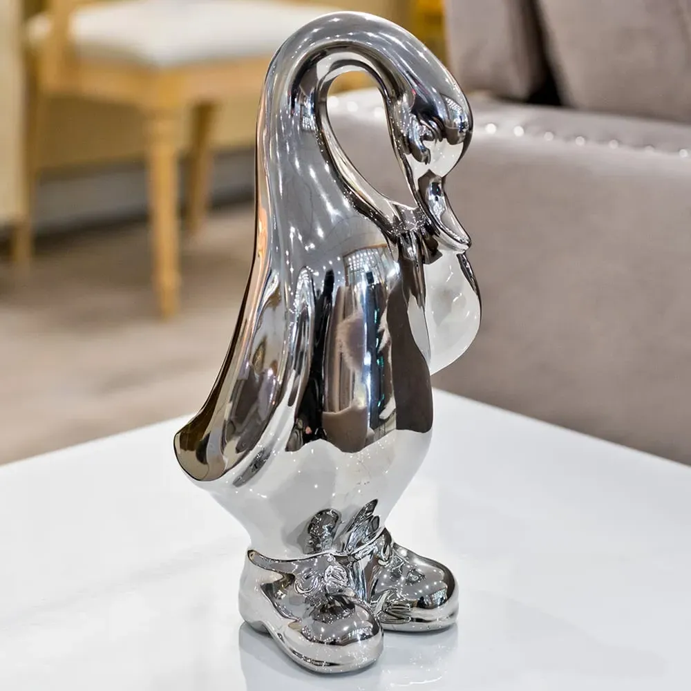 Shotwell Duck Boots Sculpture - Silver, Ceramic image