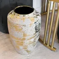 Shotwell Medium Ceramic Fleck Vase - Gold, Ceramic