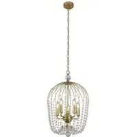 Shower 5 Light Crystal Ceiling Pendant Light - Gold