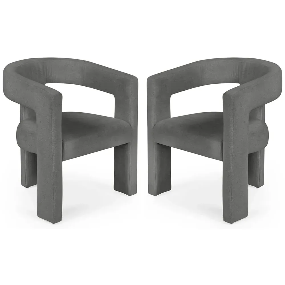 Siena Dining Chairs Pair - Grey, Chenille Fabric product