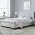 Siena Double Bed Frame - Steel, Crushed Velvet