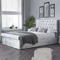 Siena King Size Ottoman Bed with Storage - Crushed Velvet