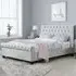 Siena Small Double Bed Frame - Steel, Crushed Velvet