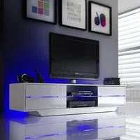 Sienna TV Stand with Multi LED Lighting - White