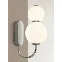 Sierra 2 Bulb Wall Light - Chrome, Glass