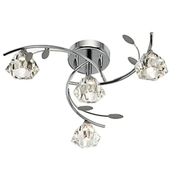 Sierra 4-Light Ceiling Light - Chrome, Clear Glass image