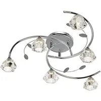 Sierra 6-Light Ceiling Light - Chrome, Clear Glass