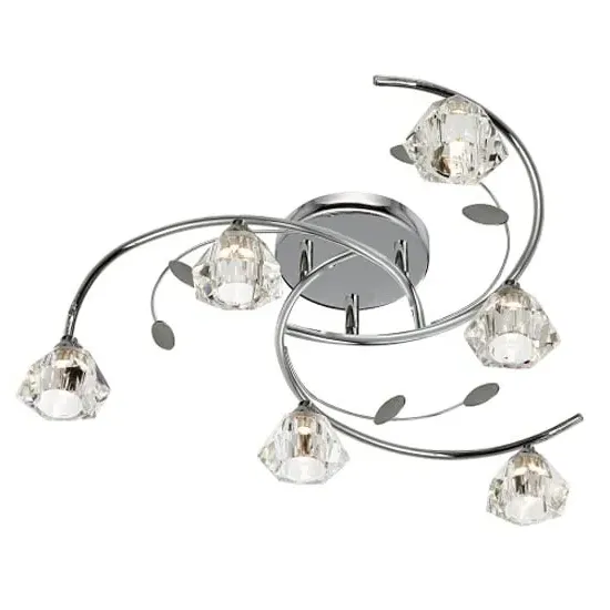 Sierra 6-Light Ceiling Light - Chrome, Clear Glass