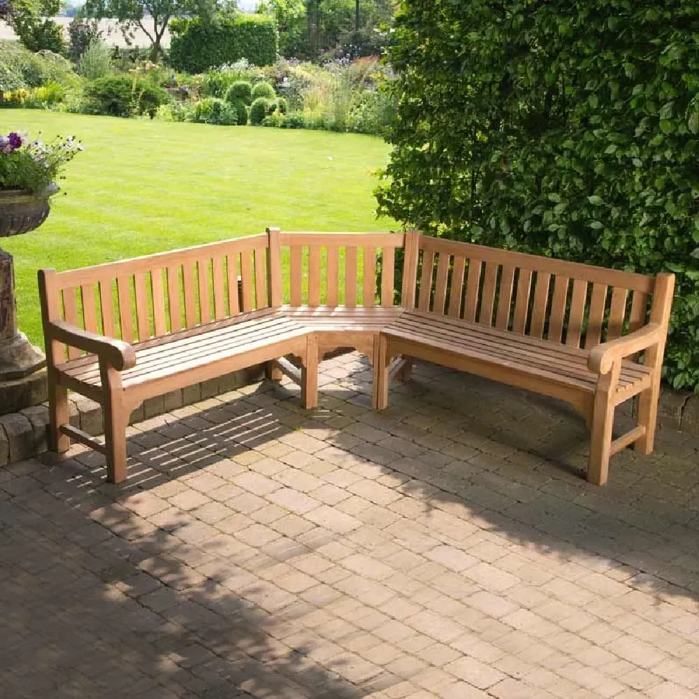 Sierra Corner Garden Bench - Teak