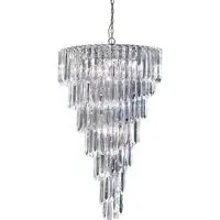 Sigma 9 Lamp Chrome Spiral Ceiling Light with Acrylic Prisms