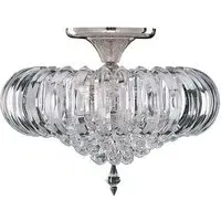 Sigma Semi Flush Oval Chandelier Ceiling Light - Chrome