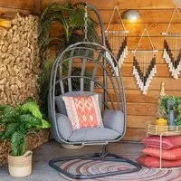 Sikeston Egg Garden Chair - Dark Grey, Aluminium