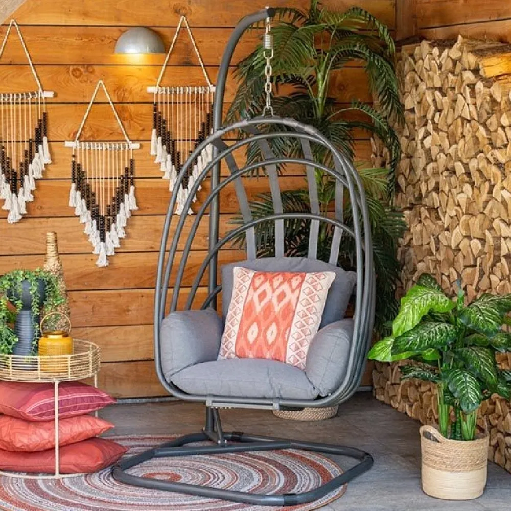 Sikeston Egg Garden Chair - Dark Grey, Aluminium