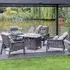 Silas Aluminium Relaxer Set with Gas Firepit Table - Grey