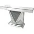 Silath Glass Console Table with Crystals - Silver, Mirror