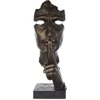 Silence Poly Design Sculpture - Antique Bronze, Grey