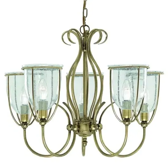 Silhouette 5 Light Ceiling Fitting - Antique Brass image