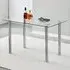Silo Rectangular Glass Dining Table - Clear, Chrome