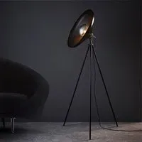 Silvis Coned Floor Lamp with Adjustable Head - Black, Metal